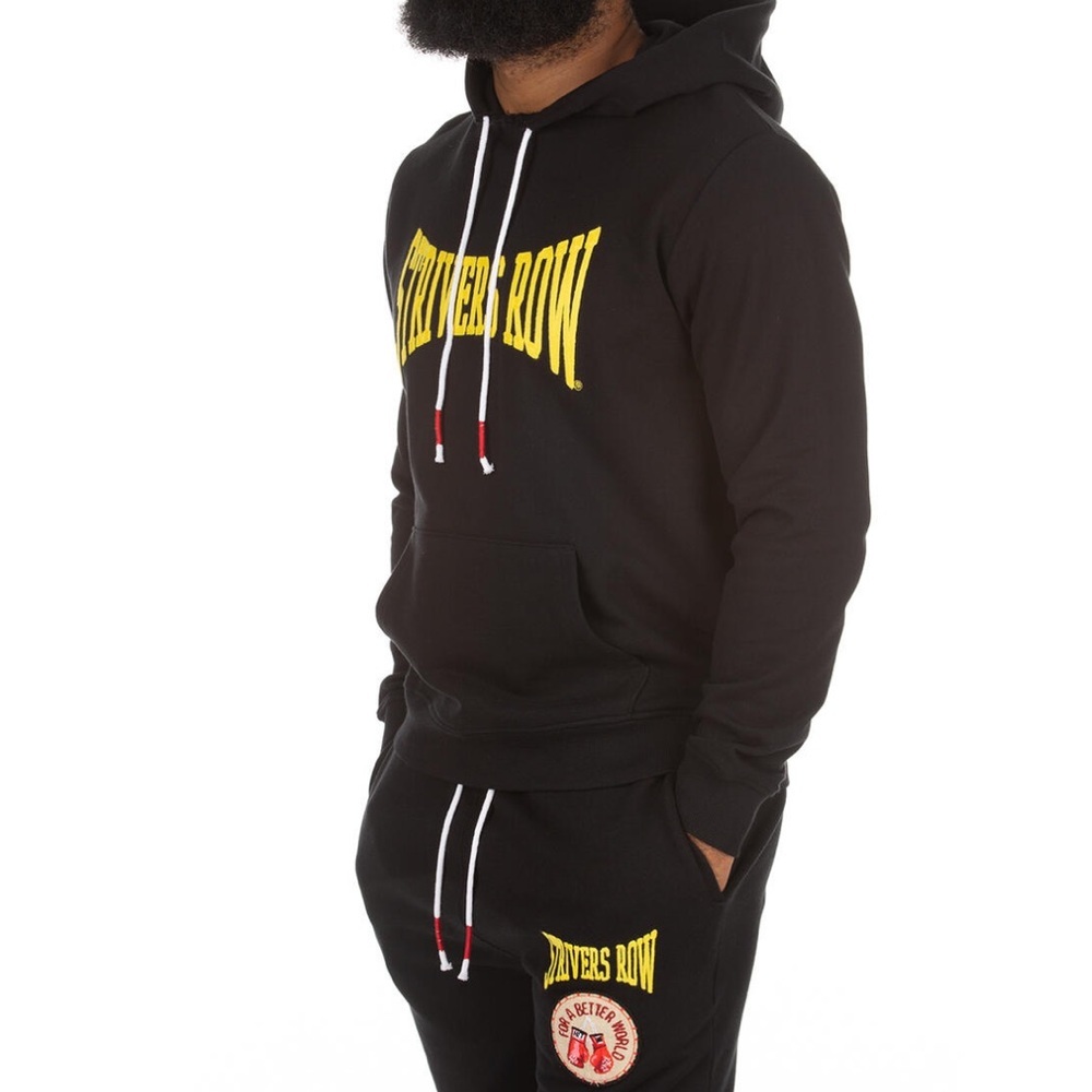 2 Piece Set Strivers Row Boxer Black and Yellow Hoodie & Sweatpants Graphic D…